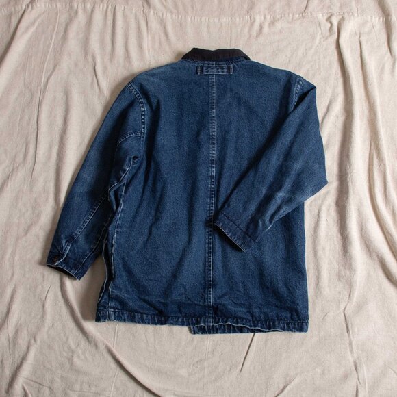 Vintage 90s St. John's Bay Women's Denim Barn Coat Chore Jacket Corduroy Collar - Picture 10 of 10